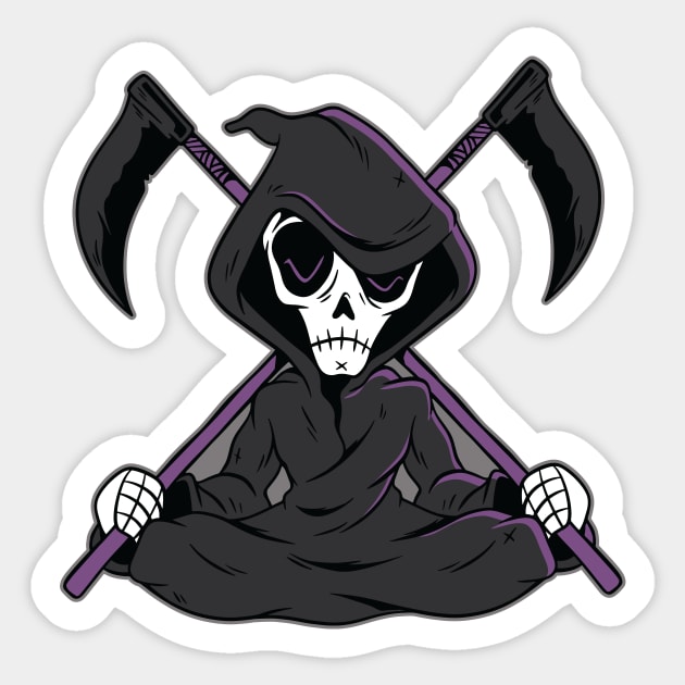 Retro Grim Reaper Cartoon Sticker by SLAG_Creative